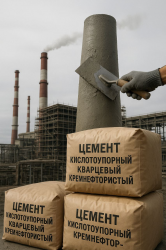 Кислотоупорный кварцевый кремнефтористый цемент